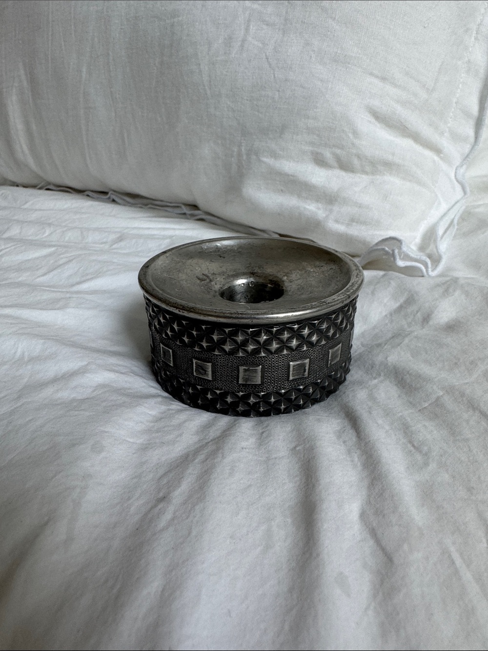 Vintage Aksel Holmsen Pewter Candle Holder, made in Norway